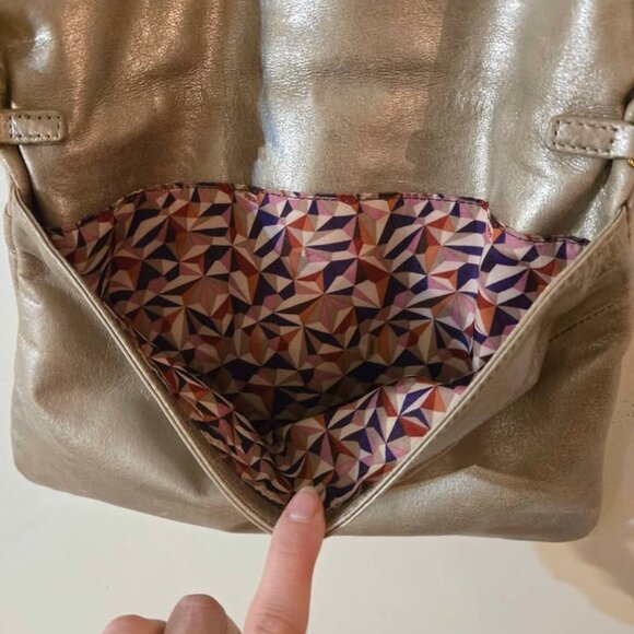 HOBO Daria Leather Shoulder Bag/Clutch in Bronze - Picture 4 of 10